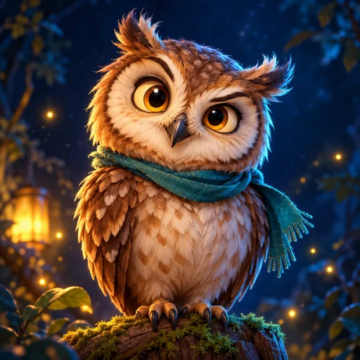 Ollie the Owl, an original illustrated story character