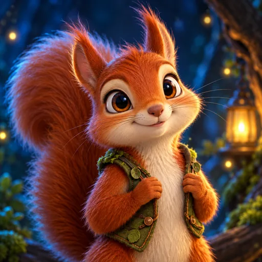 Zara the Squirrel, an original illustrated story character
